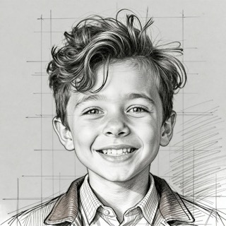 B&W Sketch AI story art style example