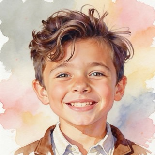 Watercolor AI story art style example
