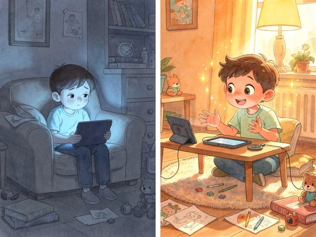 The difference between passive and active AI use for children