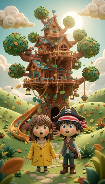 The Time-Traveling Treehouse, an AI-generated claymation story