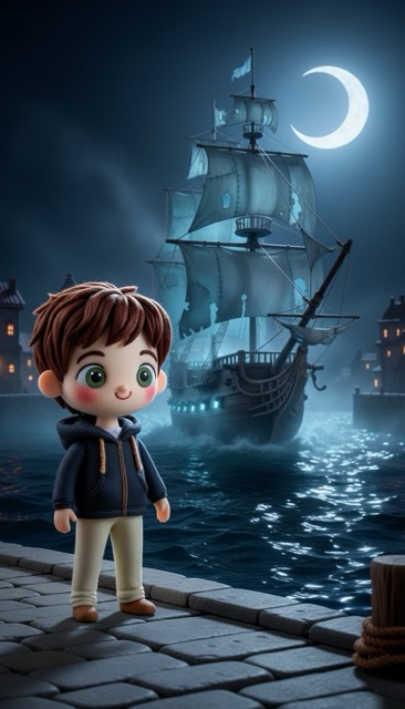 Ghost Ship Mystery, an AI-generated cozy knit story