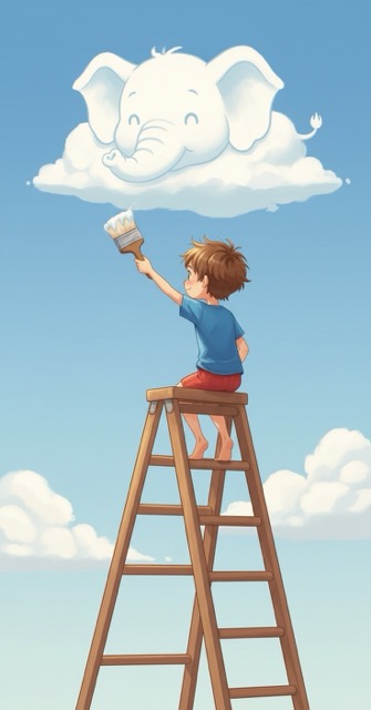 The Cloud Painter - Watercolor AI generated story cover