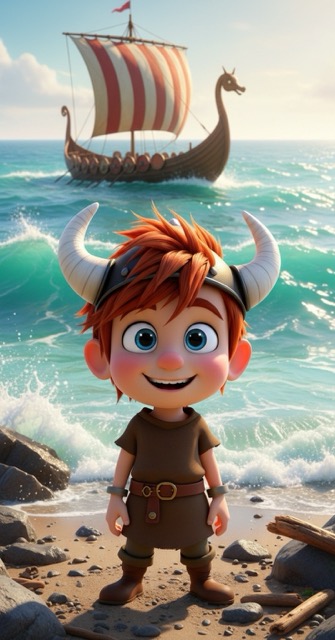 Viking Warriors in Training, an AI-generated 3d cartoon story