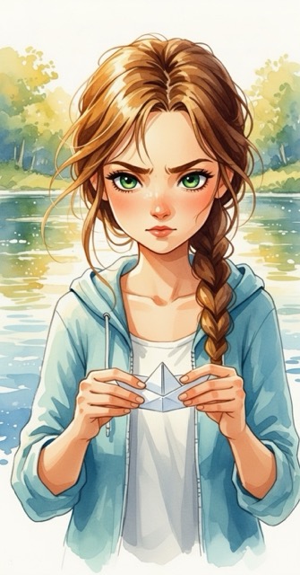 The Paper Boat Voyage - Watercolor AI generated story cover