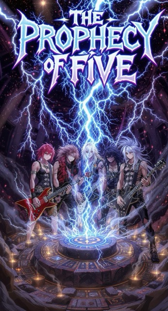 Battle of the Bands: The Prophecy of Five ⚡ Rock Epic! 🎸 - AI story video thumbnail