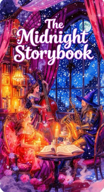 The Midnight Storybook Café ☕ Magical Jazz Stories! ✨ - AI story video thumbnail