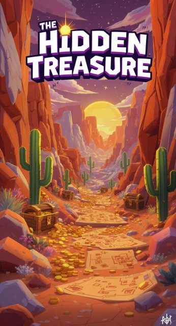 Desert Treasure Trail 🌵 Uncover Gold Through Cacti & Canyons! 🏆 - AI story video thumbnail