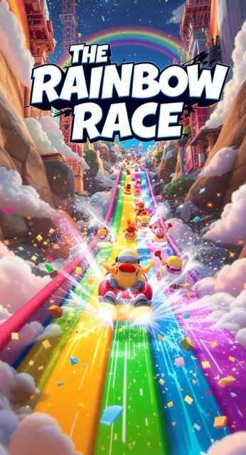 Rainbow Racing Adventure! 🌈 Who Will Slide to Victory? 🏁 - AI story video thumbnail